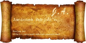 Janicsek Adrián névjegykártya
